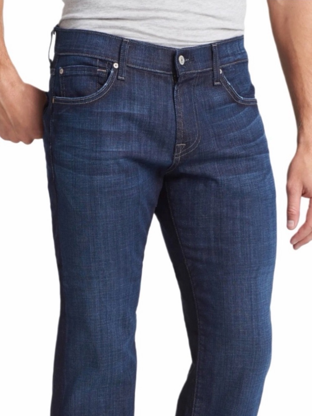 7 For All Mankind Men's Relaxed Bootcut Jeans 40x35 Button Fly Made in USA